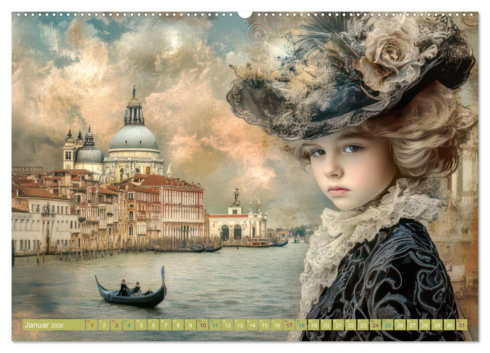 Venezianischer Stil - In dezenten Farbtönen (CALVENDO Wandkalender 2026)