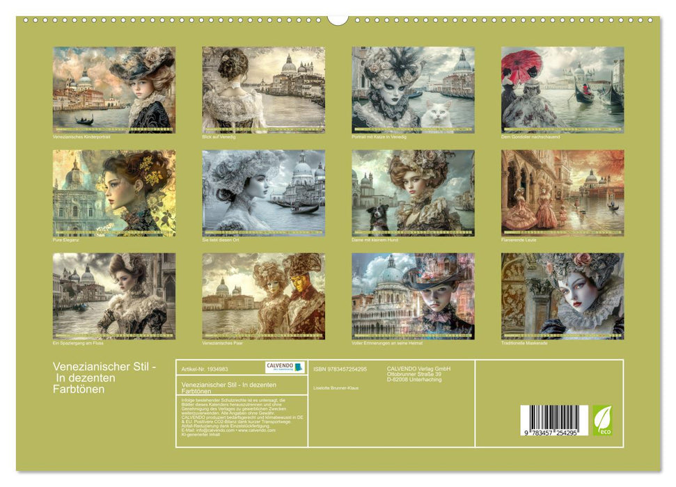 Venezianischer Stil - In dezenten Farbtönen (CALVENDO Premium Wandkalender 2026)