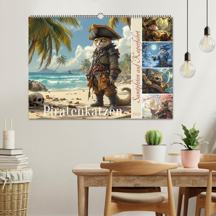 Piratenkatzen- Samtpfoten auf Kaperfahrt (CALVENDO Wandkalender 2026)