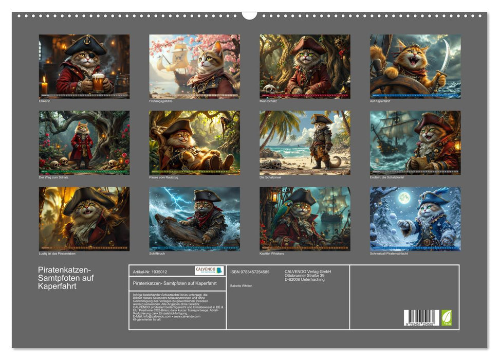 Piratenkatzen- Samtpfoten auf Kaperfahrt (CALVENDO Wandkalender 2026)