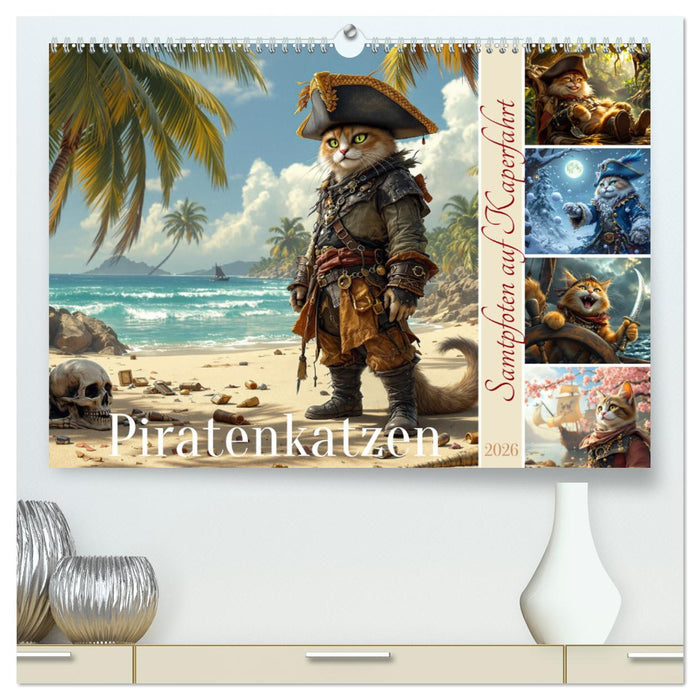 Piratenkatzen- Samtpfoten auf Kaperfahrt (CALVENDO Premium Wandkalender 2026)