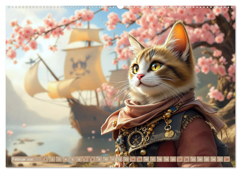 Piratenkatzen- Samtpfoten auf Kaperfahrt (CALVENDO Premium Wandkalender 2026)