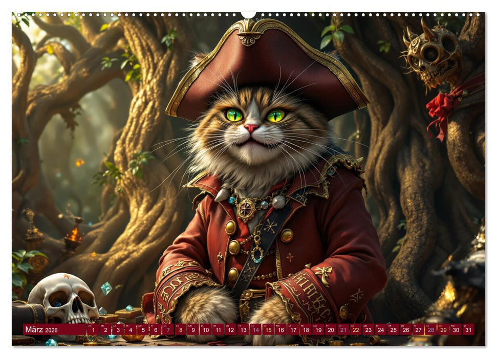Piratenkatzen- Samtpfoten auf Kaperfahrt (CALVENDO Premium Wandkalender 2026)