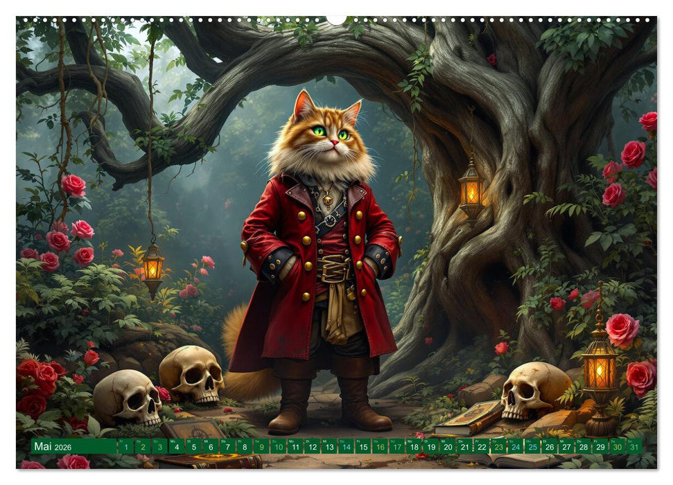Piratenkatzen- Samtpfoten auf Kaperfahrt (CALVENDO Premium Wandkalender 2026)