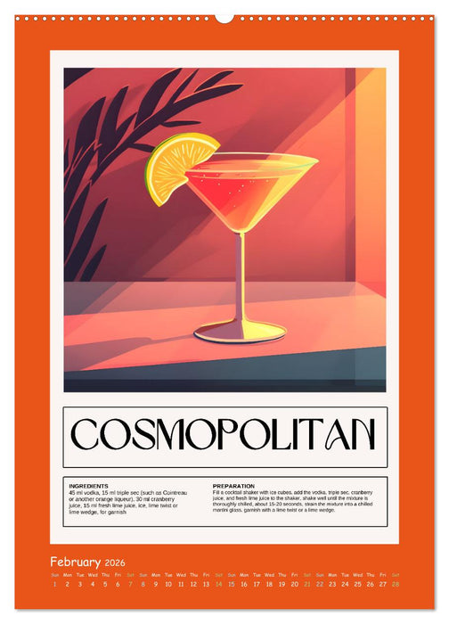 Classic Cocktails (CALVENDO Monthly Calendar 2026)