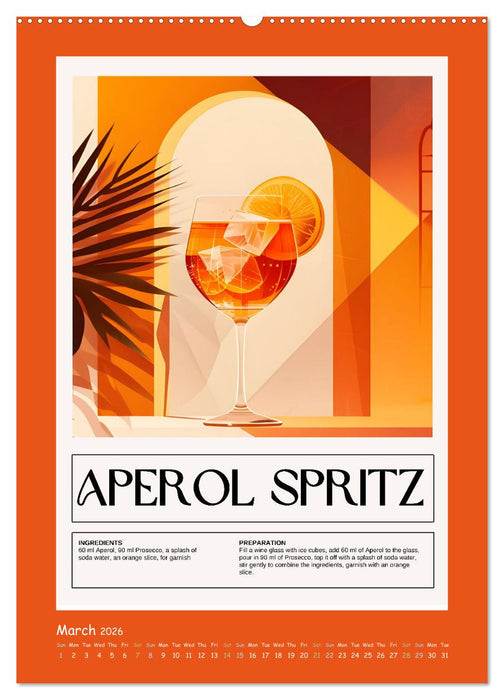 Classic Cocktails (CALVENDO Monthly Calendar 2026)