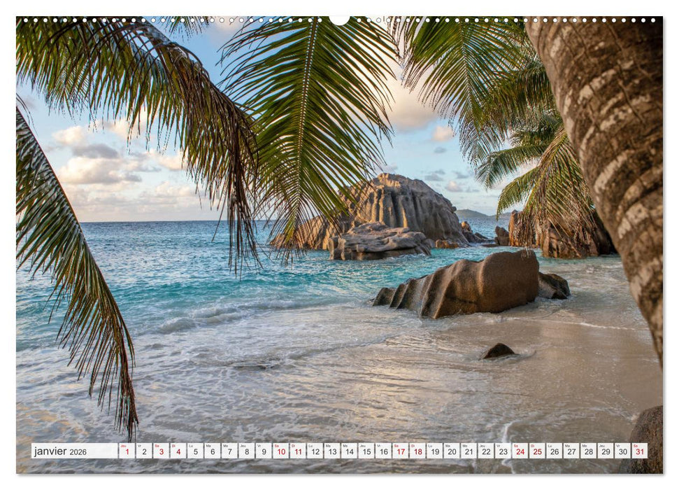 Seychelles - Des îles de rêve dans l'océan Indien (CALVENDO Calendrier mensuel 2026)