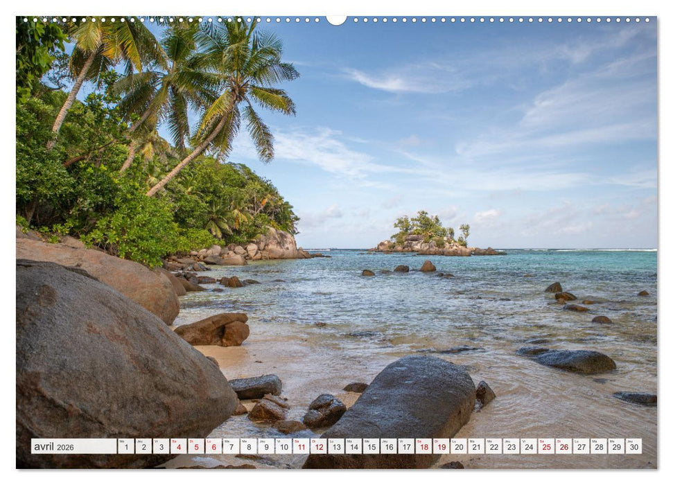 Seychelles - Des îles de rêve dans l'océan Indien (CALVENDO Calendrier mensuel 2026)