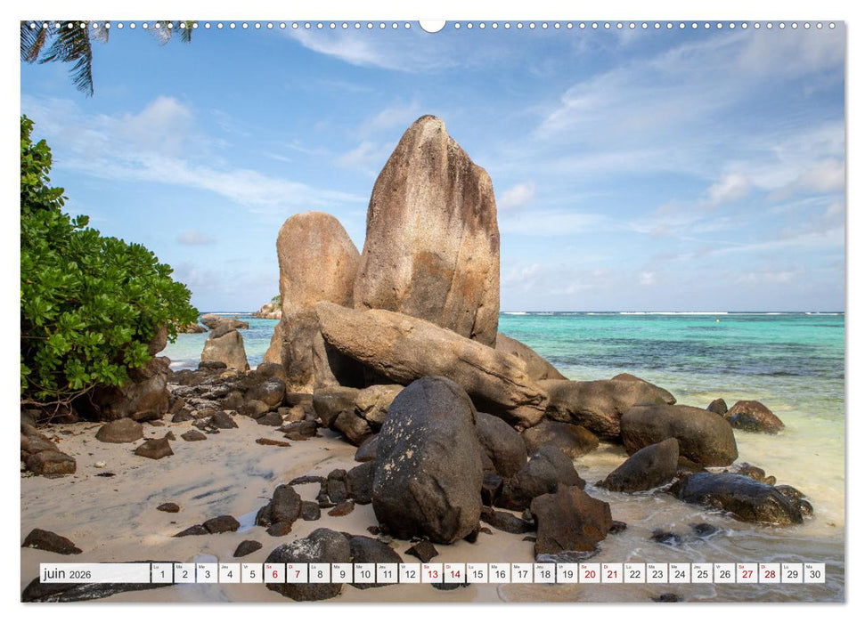 Seychelles - Des îles de rêve dans l'océan Indien (CALVENDO Calendrier mensuel 2026)