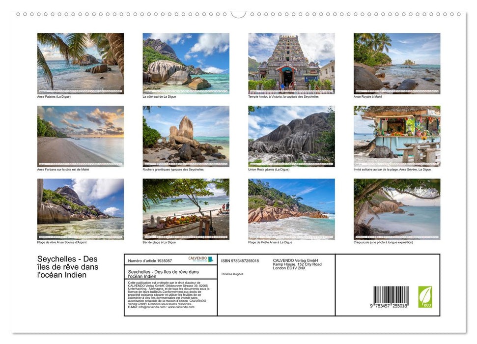 Seychelles - Des îles de rêve dans l'océan Indien (CALVENDO Calendrier supérieur 2026)