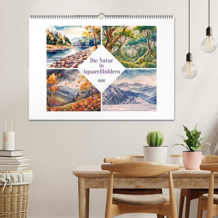 Die Natur in Aquarellbildern (CALVENDO Wandkalender 2026)