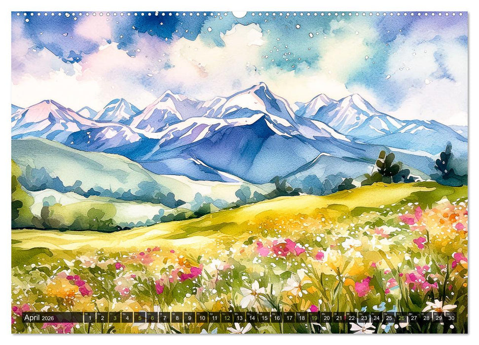 Die Natur in Aquarellbildern (CALVENDO Wandkalender 2026)