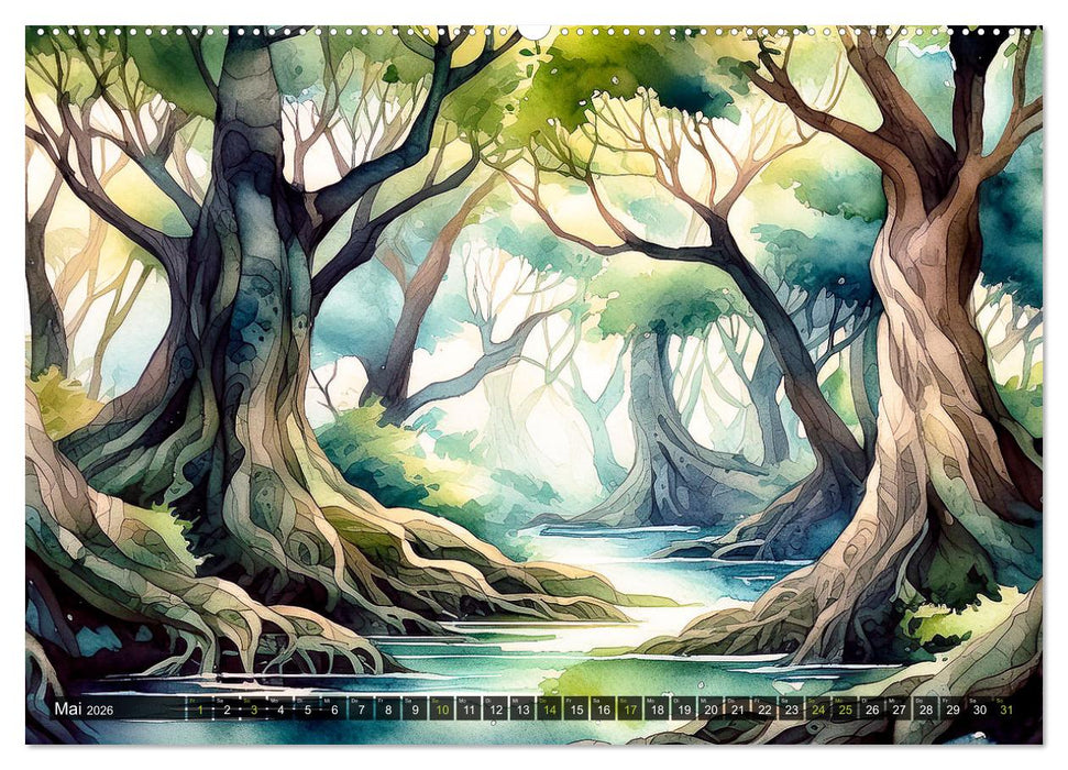 Die Natur in Aquarellbildern (CALVENDO Wandkalender 2026)