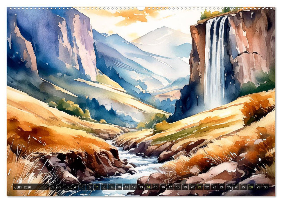 Die Natur in Aquarellbildern (CALVENDO Wandkalender 2026)