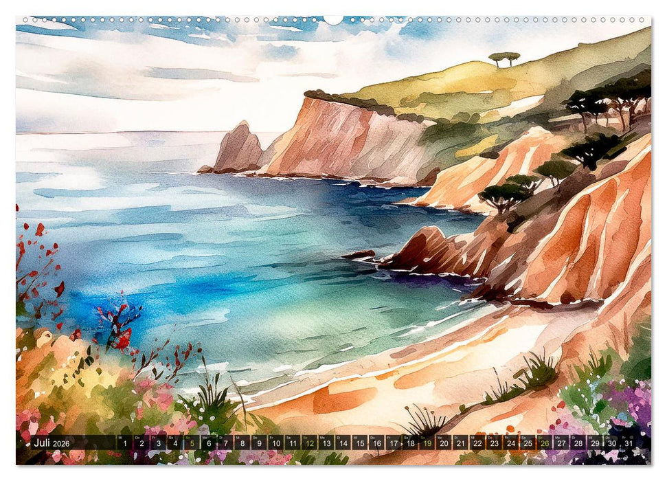 Die Natur in Aquarellbildern (CALVENDO Premium Wandkalender 2026)