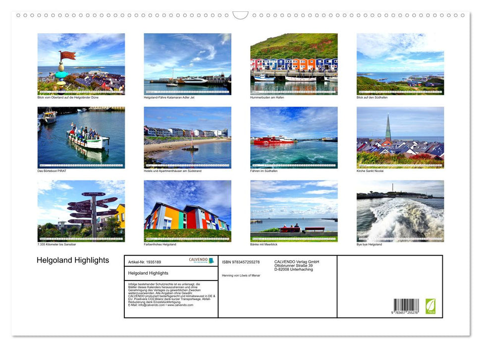 Helgoland Highlights (CALVENDO Wandkalender 2026)