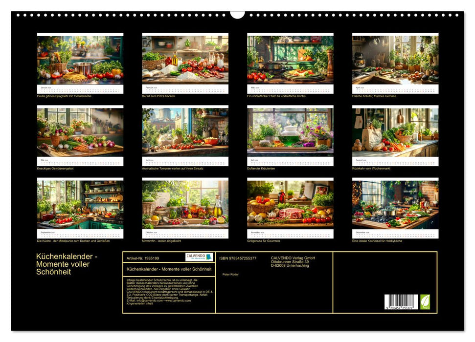 Küchenkalender - Momente voller Schönheit (CALVENDO Wandkalender 2026)