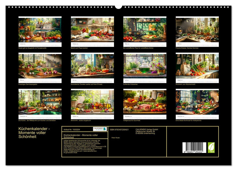 Küchenkalender - Momente voller Schönheit (CALVENDO Premium Wandkalender 2026)