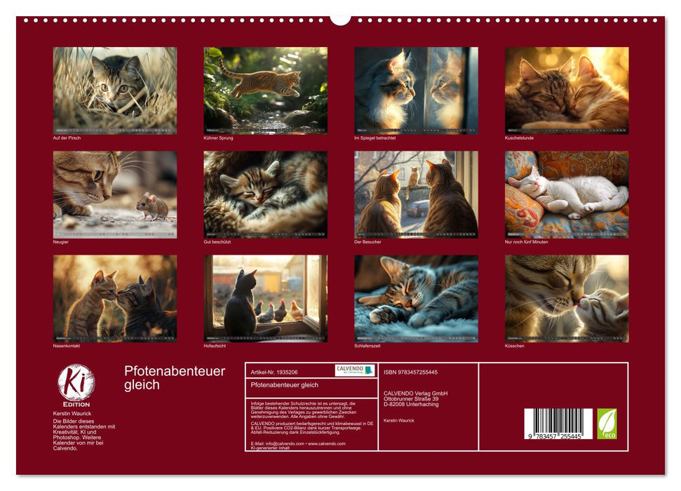 Pfotenabenteuer gleich (CALVENDO Premium Wandkalender 2026)