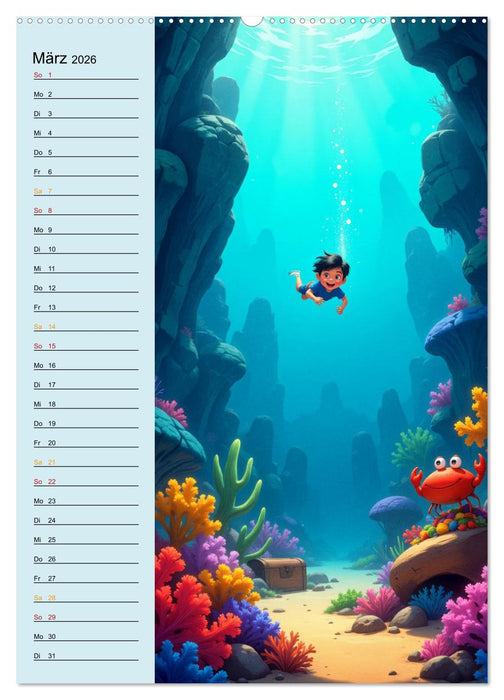 Traumreise ins Abenteuerland - Planer für Kinder (CALVENDO Wandkalender 2026)