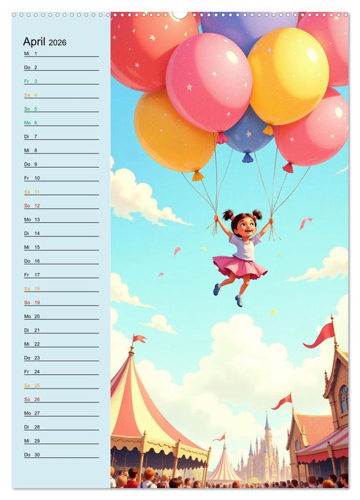 Traumreise ins Abenteuerland - Planer für Kinder (CALVENDO Wandkalender 2026)