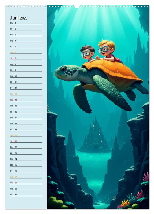 Traumreise ins Abenteuerland - Planer für Kinder (CALVENDO Wandkalender 2026)