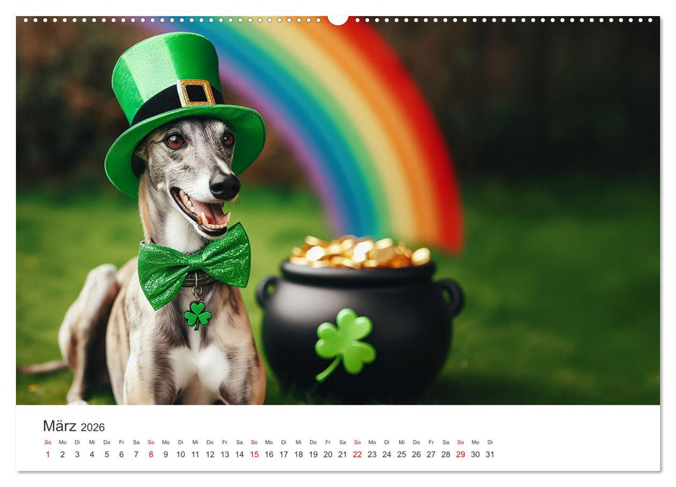 Funny Greyhounds - Windhunde mal anders (CALVENDO Wandkalender 2026)