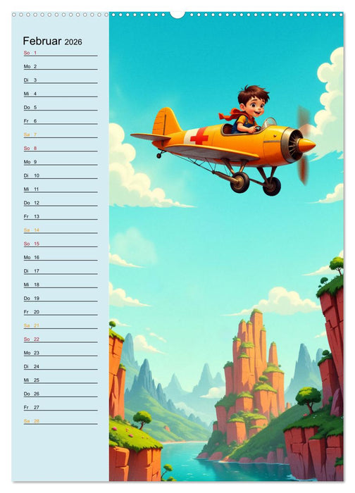 Traumreise ins Abenteuerland - Planer für Kinder (CALVENDO Premium Wandkalender 2026)