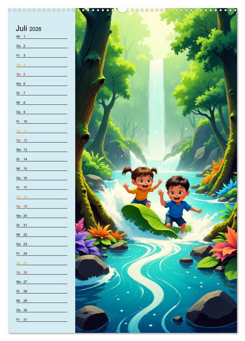 Traumreise ins Abenteuerland - Planer für Kinder (CALVENDO Premium Wandkalender 2026)