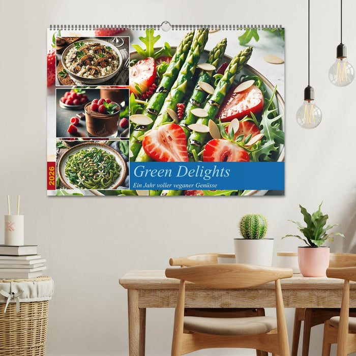 Green Delights - Ein Jahr voller veganer Genüsse (CALVENDO Wandkalender 2026)
