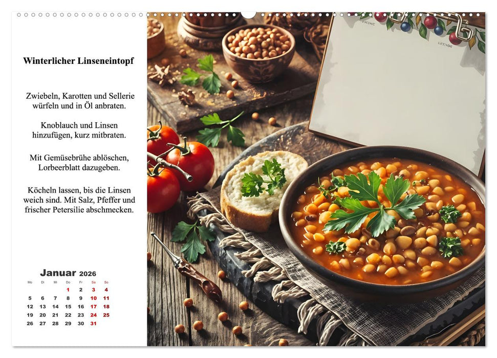 Green Delights - Ein Jahr voller veganer Genüsse (CALVENDO Premium Wandkalender 2026)