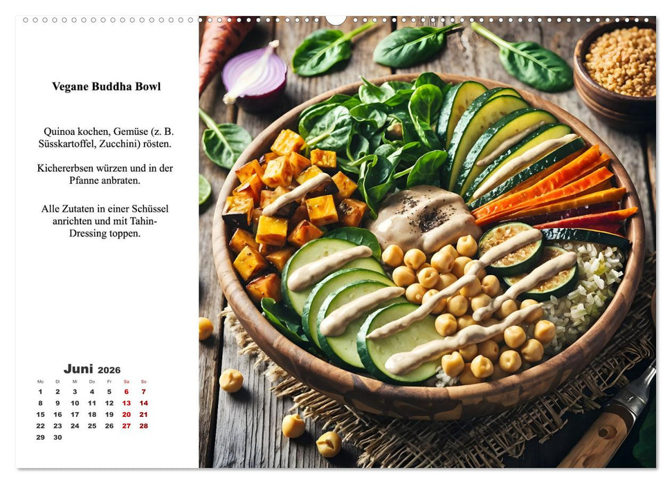 Green Delights - Ein Jahr voller veganer Genüsse (CALVENDO Premium Wandkalender 2026)