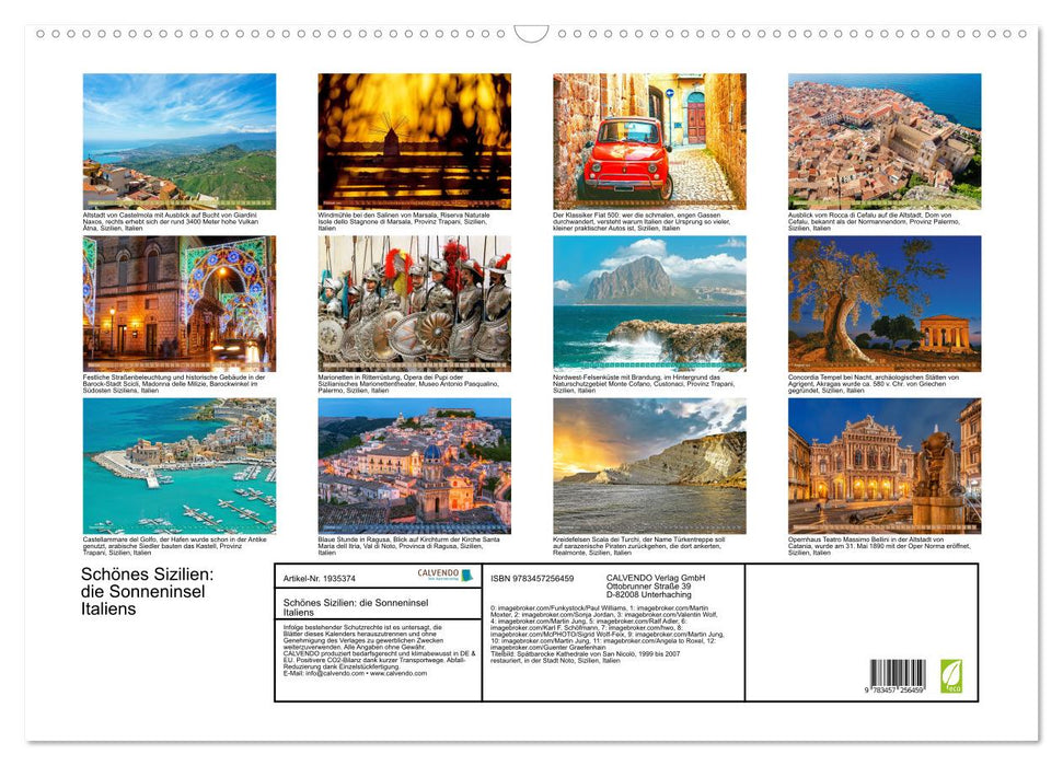 Schönes Sizilien: die Sonneninsel Italiens (CALVENDO Wandkalender 2026)