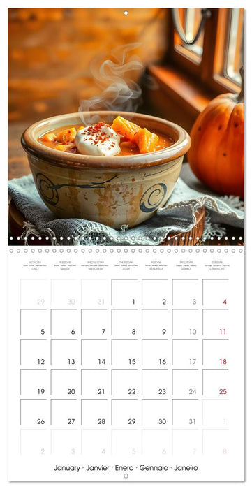 Culinary pumpkin creations - With pumpkin dishes through the year (CALVENDO Monthly Calendar 2026)