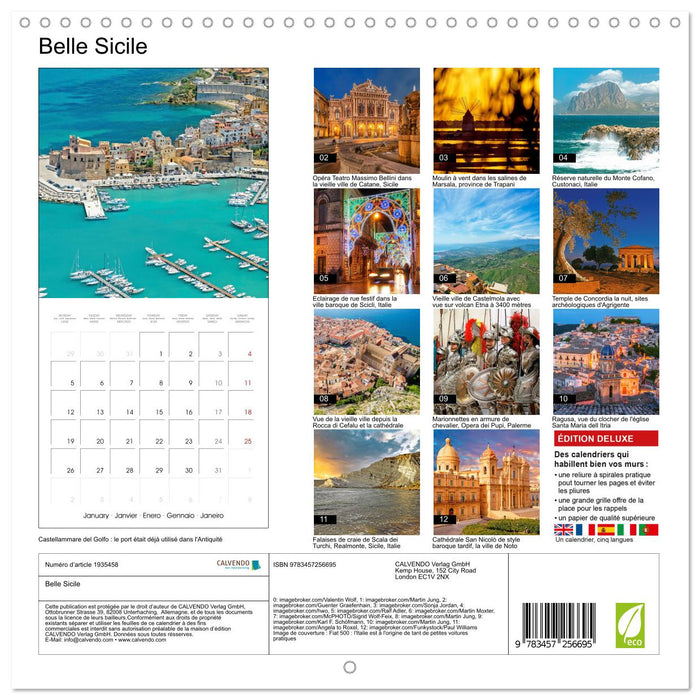 Belle Sicile (CALVENDO Calendrier mensuel 2026)