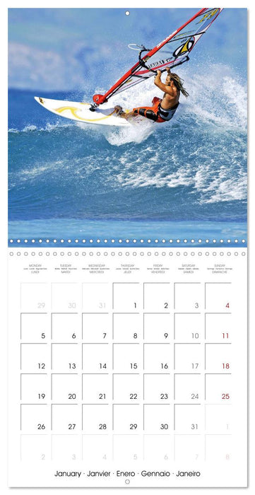 Planche à voile: Eau, écume et vagues (CALVENDO Calendrier mensuel 2026)