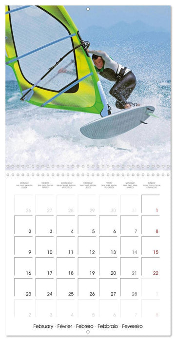 Planche à voile: Eau, écume et vagues (CALVENDO Calendrier mensuel 2026)