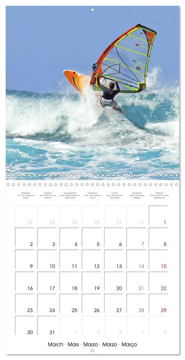 Planche à voile: Eau, écume et vagues (CALVENDO Calendrier mensuel 2026)