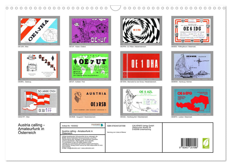 Austria calling - Amateurfunk in Österreich (CALVENDO Wandkalender 2026)