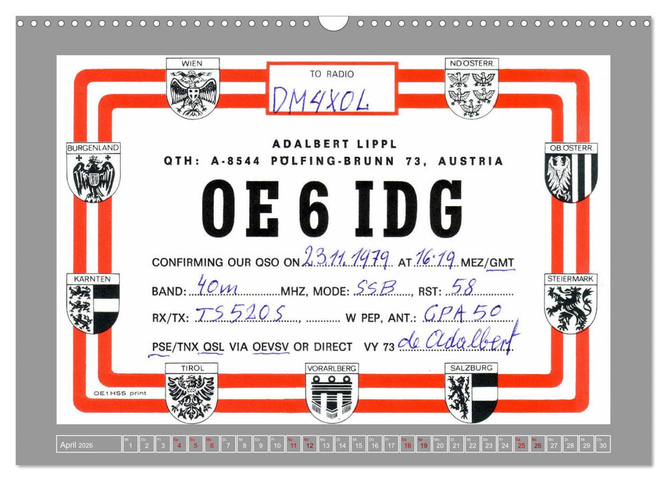 Austria calling - Amateurfunk in Österreich (CALVENDO Wandkalender 2026)