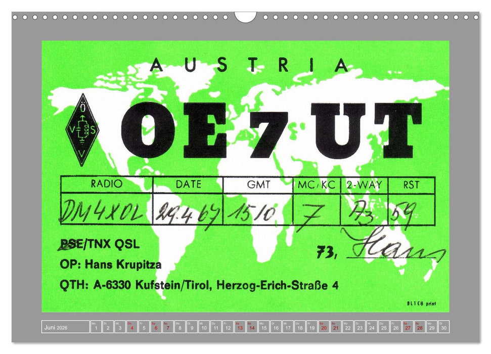 Austria calling - Amateurfunk in Österreich (CALVENDO Wandkalender 2026)