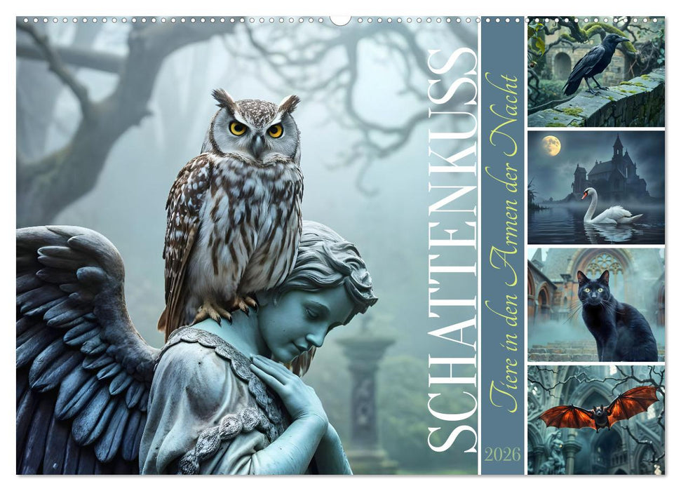 Schattenkuss - Tiere in den Armen der Nacht (CALVENDO Wandkalender 2026)