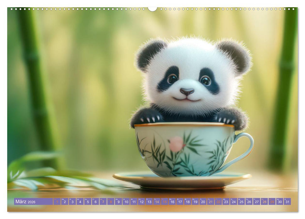 Tiere in Teetassen (CALVENDO Wandkalender 2026)