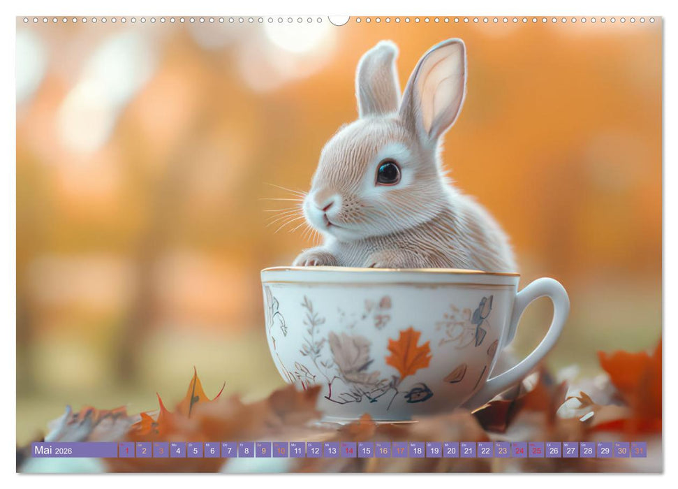 Tiere in Teetassen (CALVENDO Wandkalender 2026)
