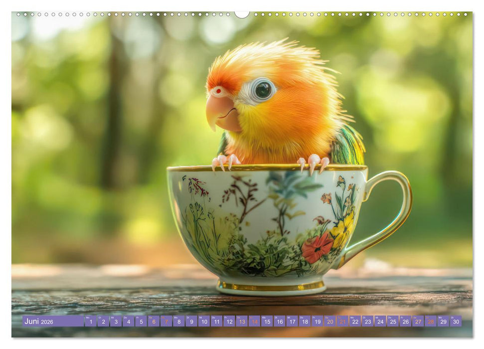 Tiere in Teetassen (CALVENDO Premium Wandkalender 2026)