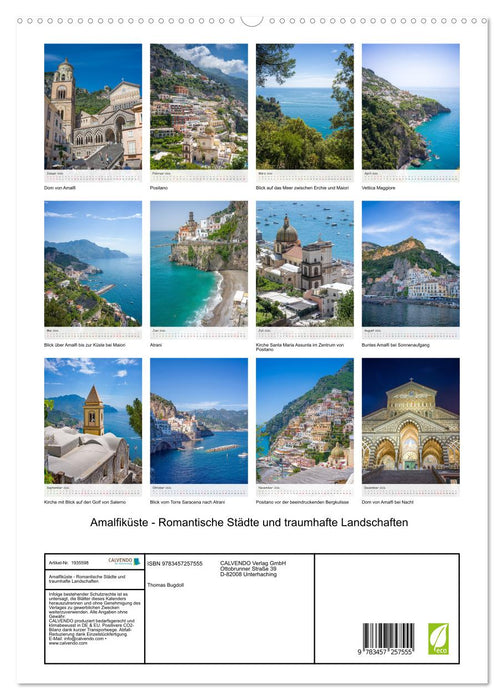 Amalfiküste - Romantische Städte und traumhafte Landschaften (CALVENDO Premium Wandkalender 2026)