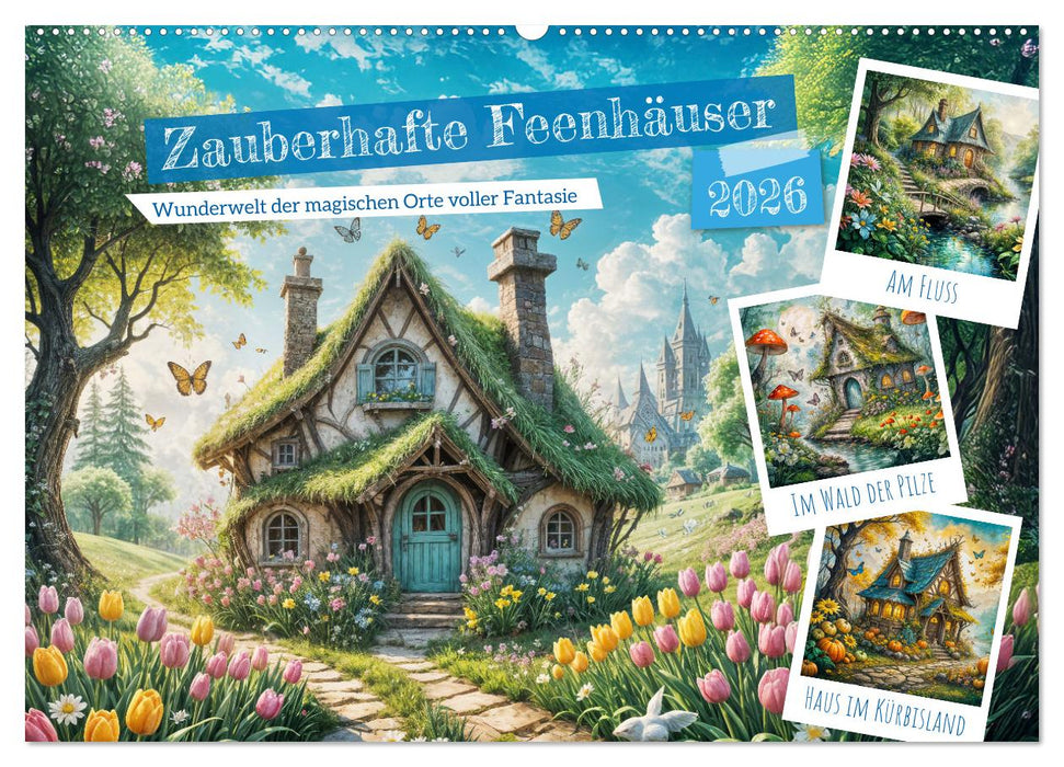 Zauberhafte Feenhäuser - Wunderwelt der magischen Orte voller Fantasie (CALVENDO Wandkalender 2026)