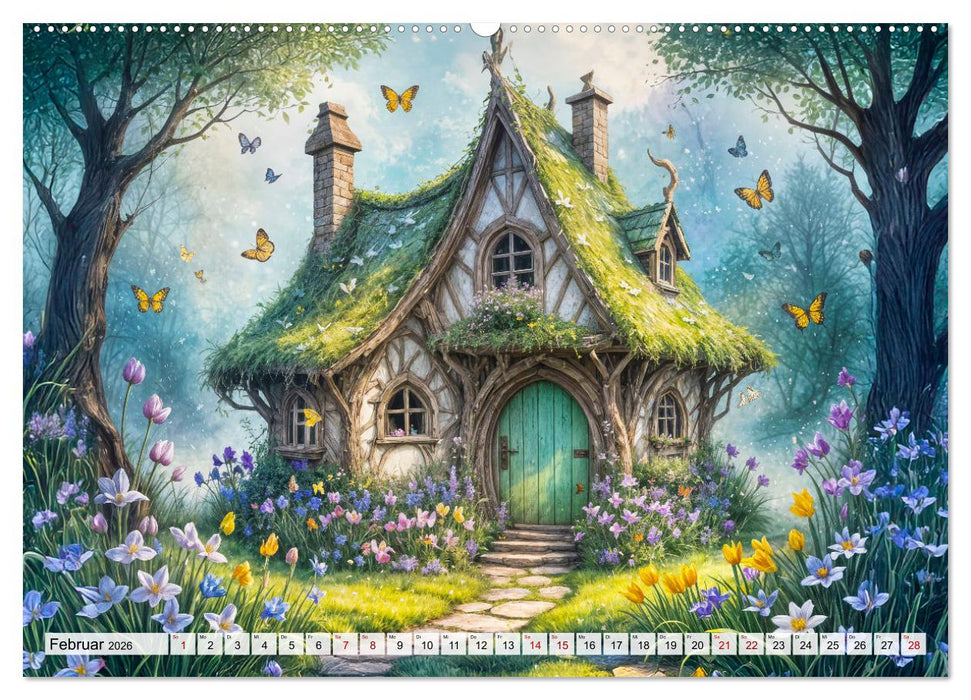 Zauberhafte Feenhäuser - Wunderwelt der magischen Orte voller Fantasie (CALVENDO Wandkalender 2026)