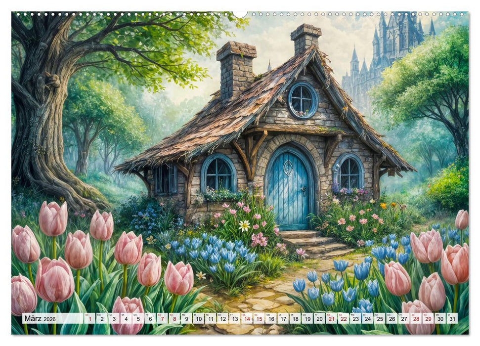 Zauberhafte Feenhäuser - Wunderwelt der magischen Orte voller Fantasie (CALVENDO Premium Wandkalender 2026)