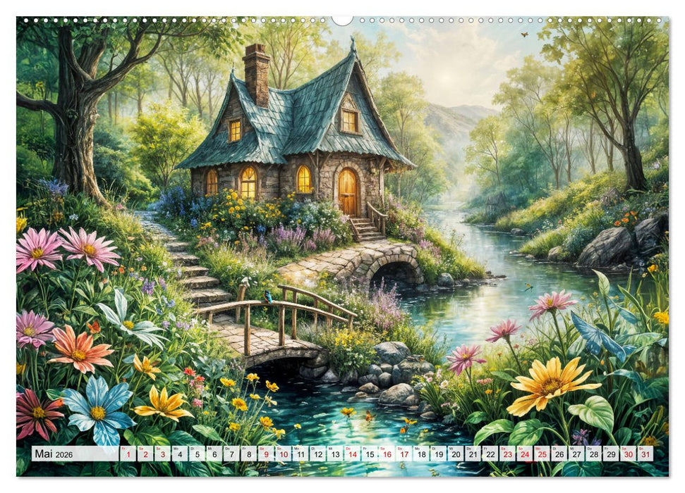 Zauberhafte Feenhäuser - Wunderwelt der magischen Orte voller Fantasie (CALVENDO Premium Wandkalender 2026)